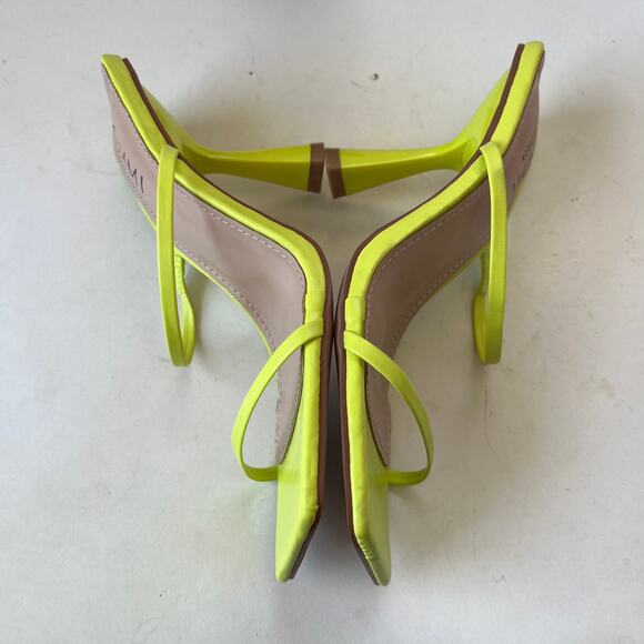 SIMMI Strappy Heeled Sandals Womens Shoes Sz 5 Flourescent Spool Heel Festival - Picture 5 of 11
